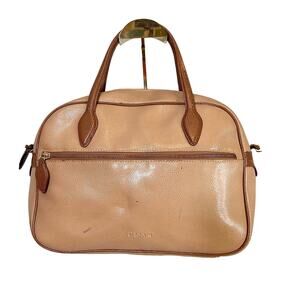 DESMO Vintage Women's Tan Brown Leather Top Handle Italian Shoulder Handbag